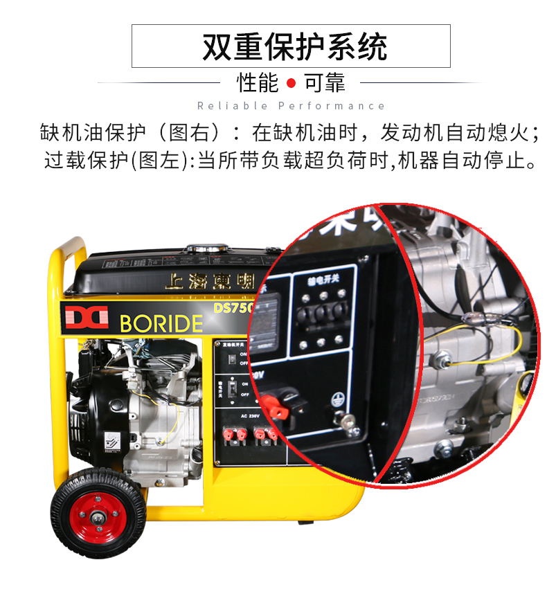 BR系列單三相6kw汽油發(fā)電機(jī)特點
